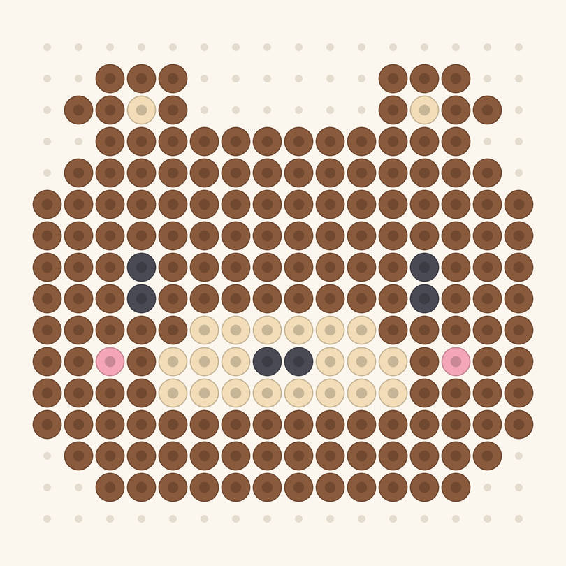 Bear Face fuse bead pattern preview
