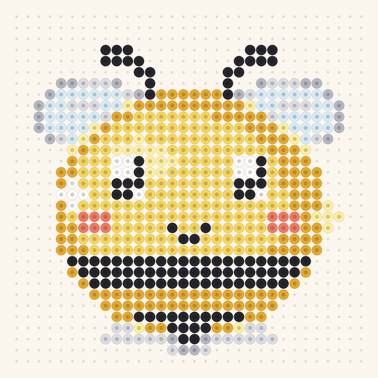 Fuzzy Bee fuse bead pattern preview
