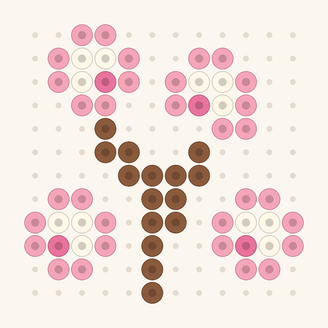 Cherry Blossom Branch fuse bead pattern preview