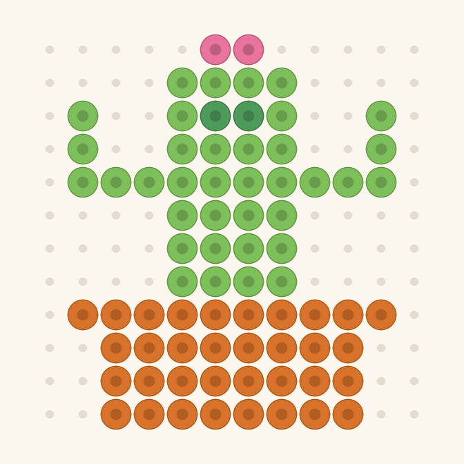 Blooming Cactus fuse bead pattern preview