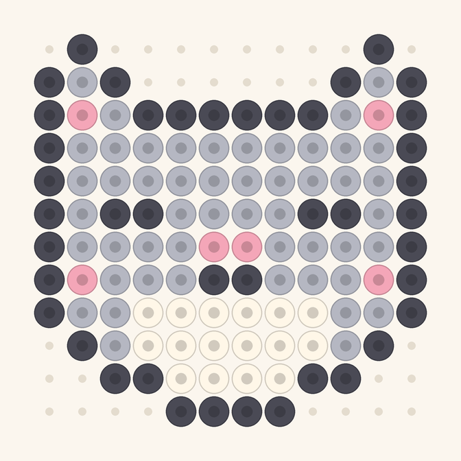 Grey Cat on the Windowsill fuse bead pattern preview