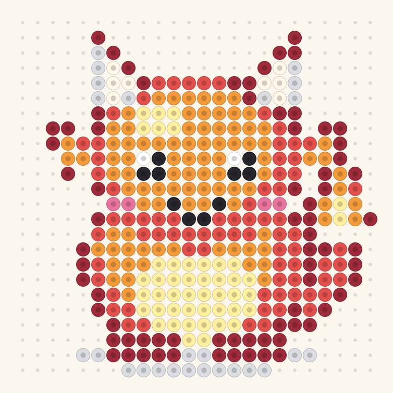 Flame Horn fuse bead pattern preview