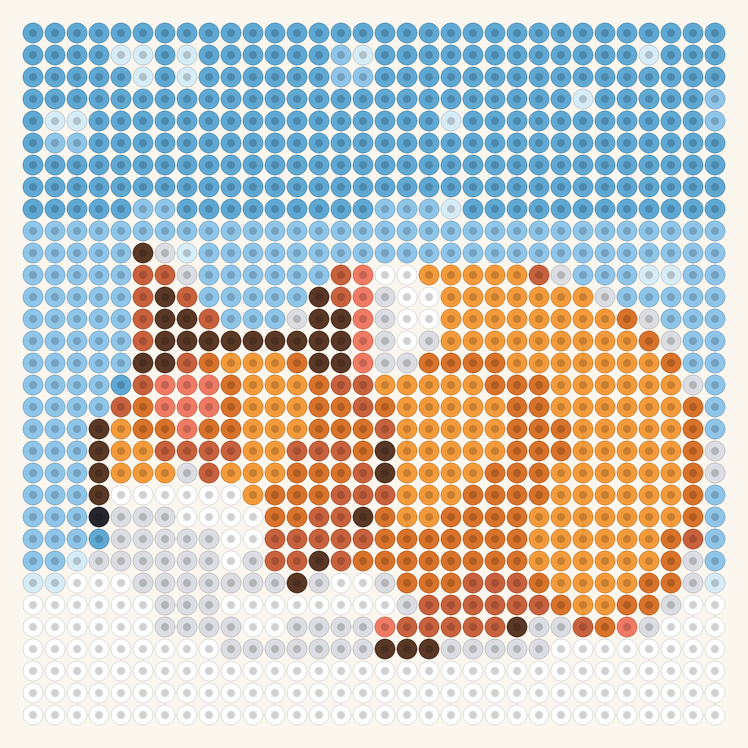 Fox Napping in Snow fuse bead pattern preview