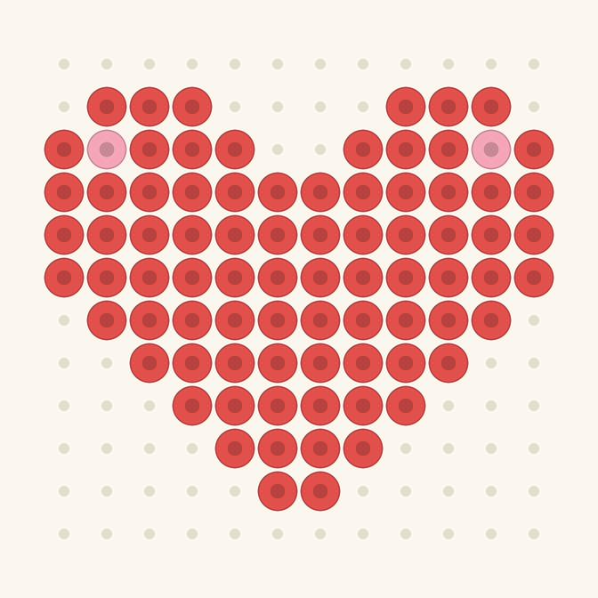 Soft Heart fuse bead pattern preview