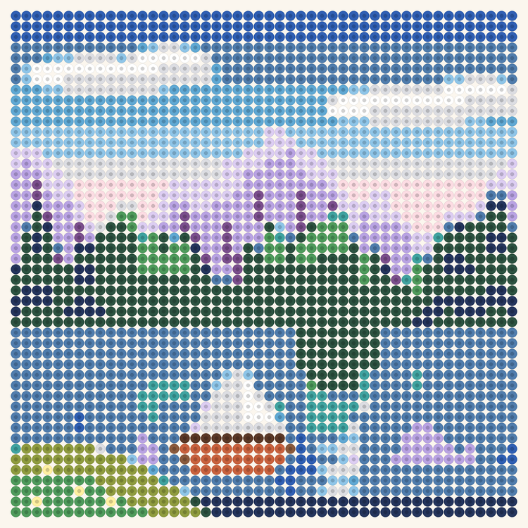 Mountain Lake Sunrise fuse bead pattern preview