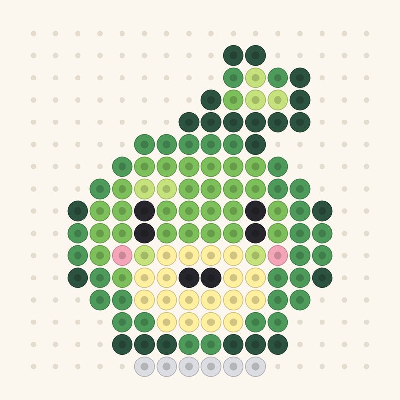 Leafy Pup fuse bead pattern preview
