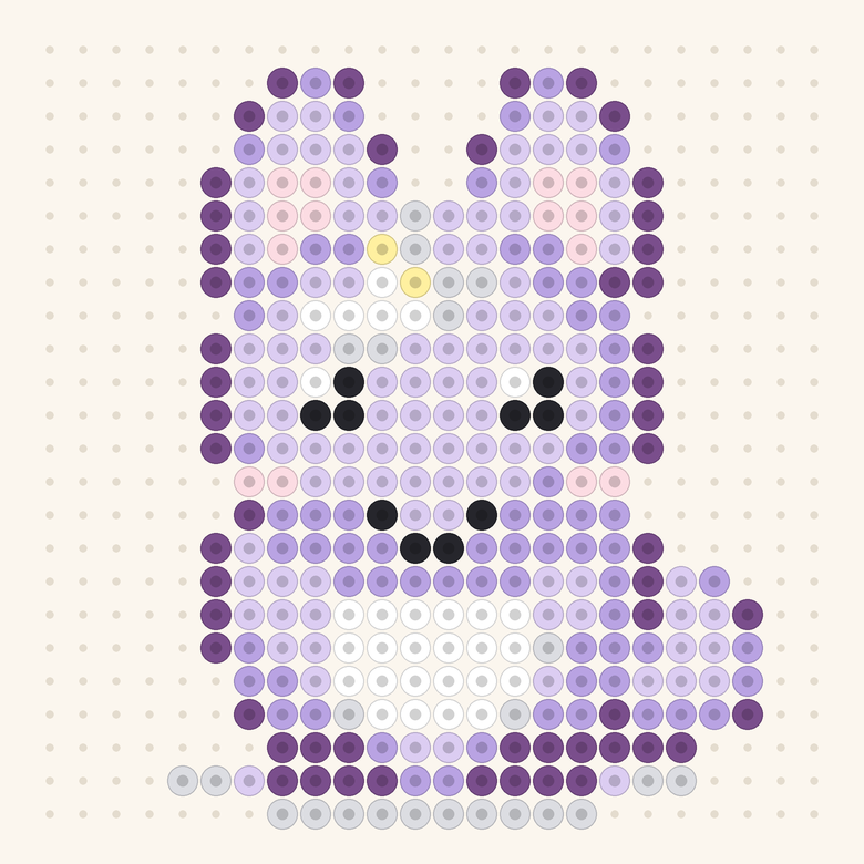Moon Bunny fuse bead pattern preview