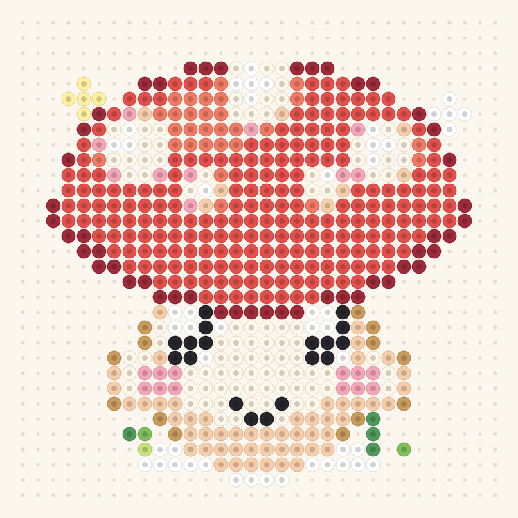 Little Mushroom fuse bead pattern preview