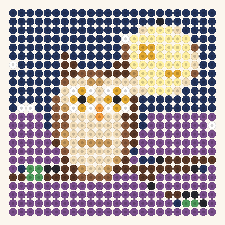 Owl under the Moon fuse bead pattern preview