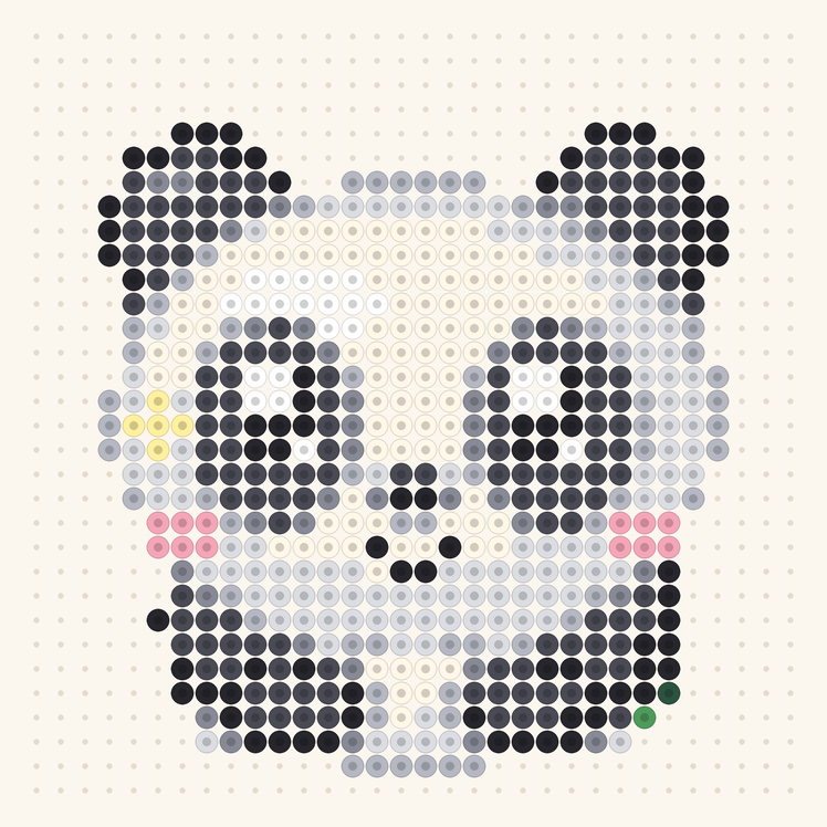 Panda Bun fuse bead pattern preview