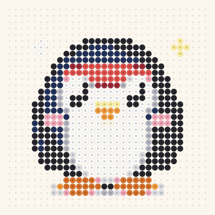 Chubby Penguin fuse bead pattern preview