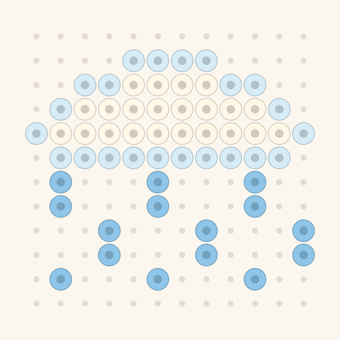 Rain Cloud fuse bead pattern preview