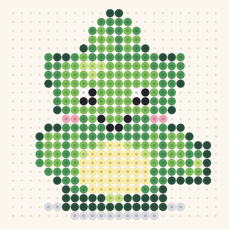 Sprout Beast fuse bead pattern preview