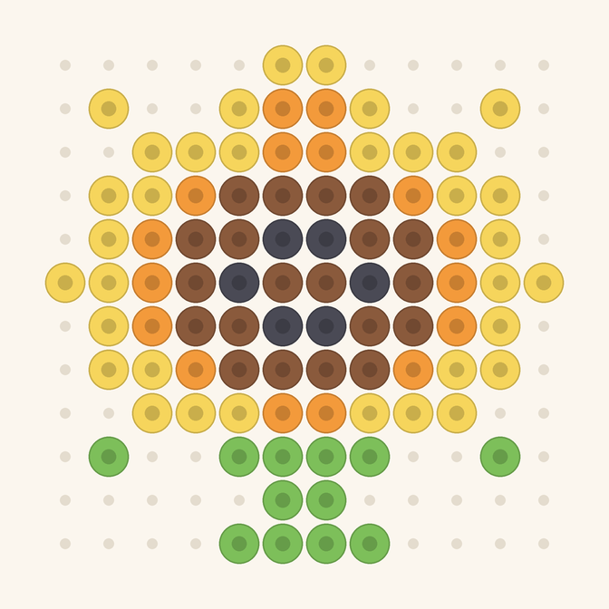 Sunflower fuse bead pattern preview