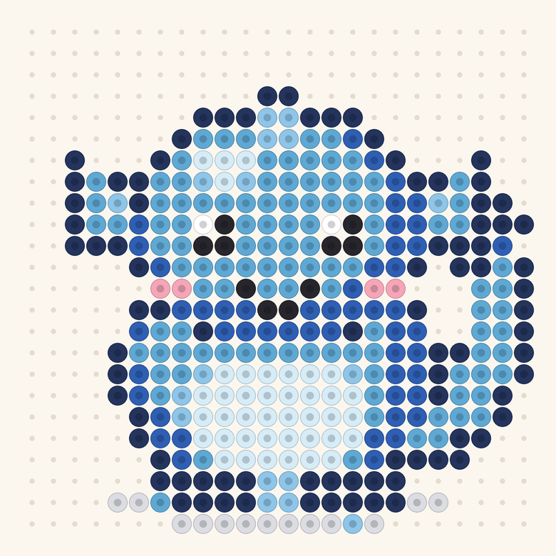 Wave Pup fuse bead pattern preview