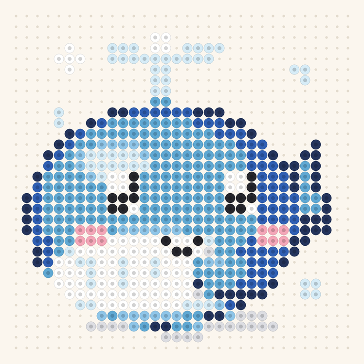 Round Whale fuse bead pattern preview